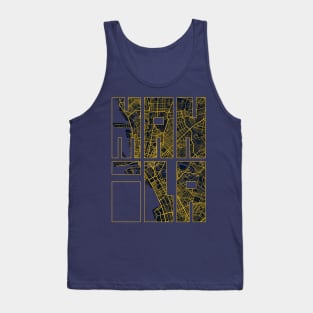 Manila, Philippines City Map Typography - Gold Art Deco Tank Top